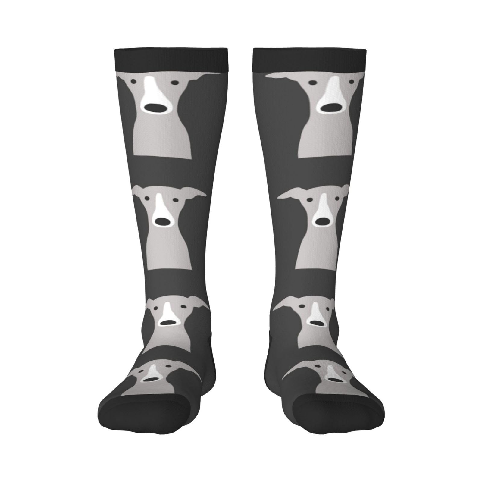 Tcoay Men's 3 Warm Adult Socks For Wo Socks Sports Polyester Stockings,Greyhound Italian Cute Whippet Dog