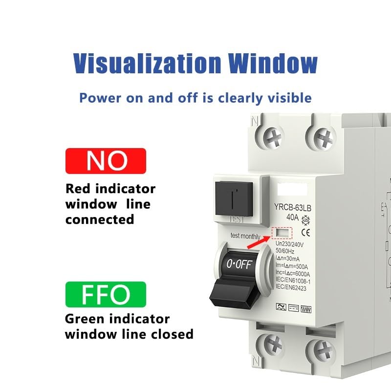 Magnetotermico Interruttore differenziale RCD Tipo B 2P 4P 40a 63a 30mA 300mA DIN Rail 220V 400V(2P 30mA,63A)