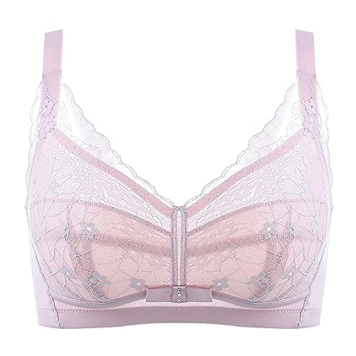 Brassière en dentelle sans armatures couverture complète rose