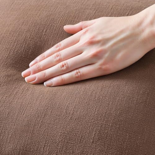 Image of MIULEE Linen Decorative Fall Lumbar Throw Pillow Covers Dark Coffee 12x20