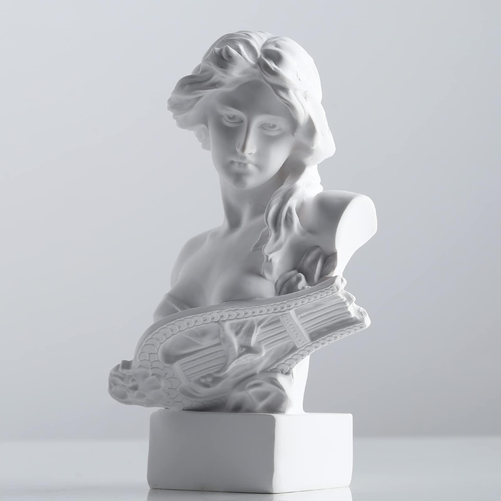 XMGZQ Mini Aphrodite Statue,White Greek Goddess Figurine for Dark Academia & Coquette Room Decor,Roman Woman Bust Artemis Altar Statues,Vintage Head Musical Goddess Sculpture,Classical Home Decor