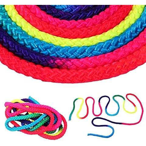 1 Stück Gymnastikseil Regenbogen Farbe Rhythmische Gymnastik Seil Nylon Springseil Kunst Wettbewerb Seil Cover