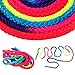 Srliya Rainbow Color Rhythmic Gymnastics Rope Solid Competition Arts Training Rope Nylon Jumping Training Rope for Artistic Exercise Fitness Training Rope