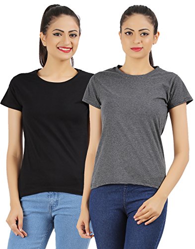 Image of Ap'pulse Women's Combo Regular Fit T Shirt (Pack Of 2)