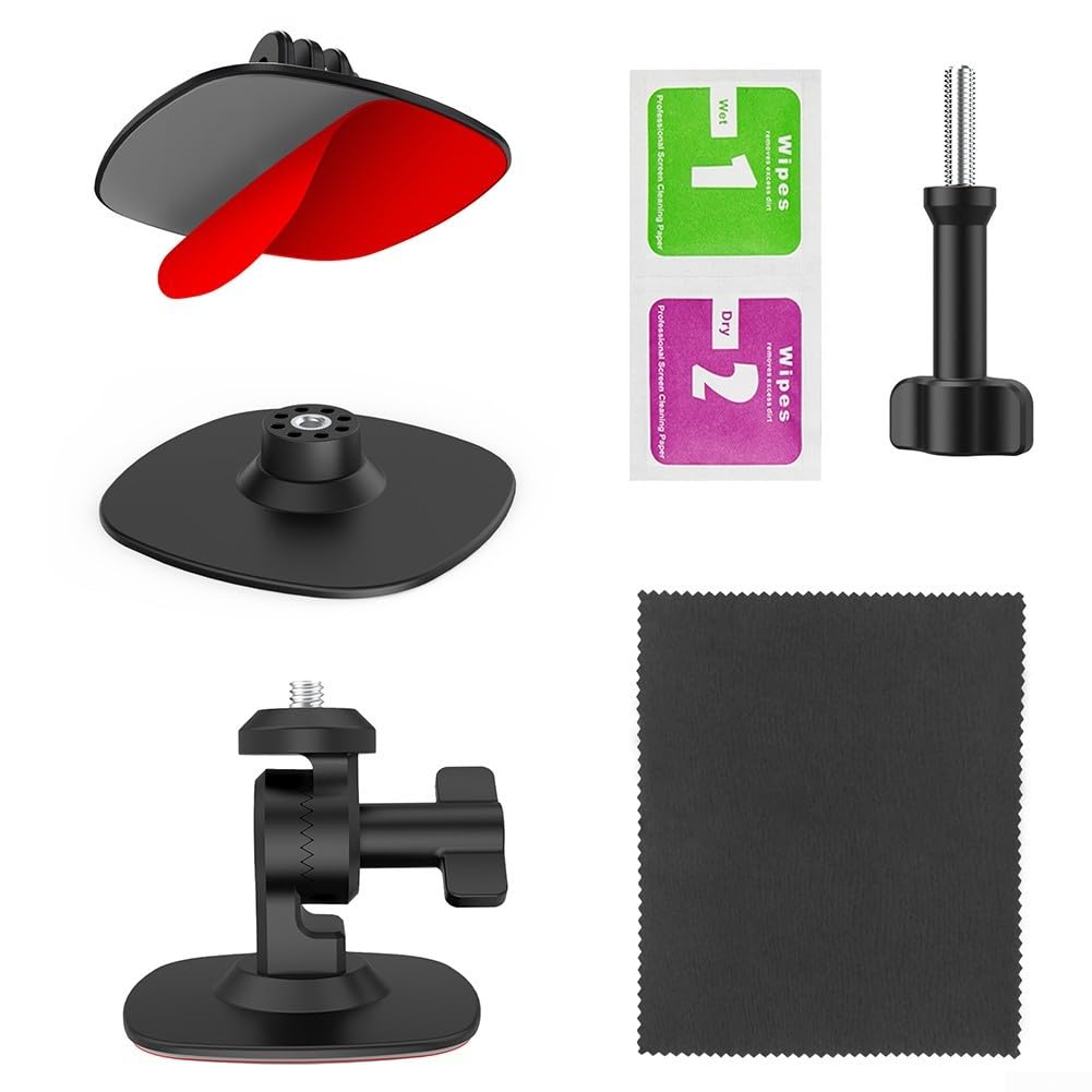 Elastyczny zestaw podstawowy z klejem TPU do Insta360 X5, stabilny wodoodporny uchwyt kamery sportowej na kask lub deskorolkę, czarny, 6,5 x 6,5 x 5,5 cm