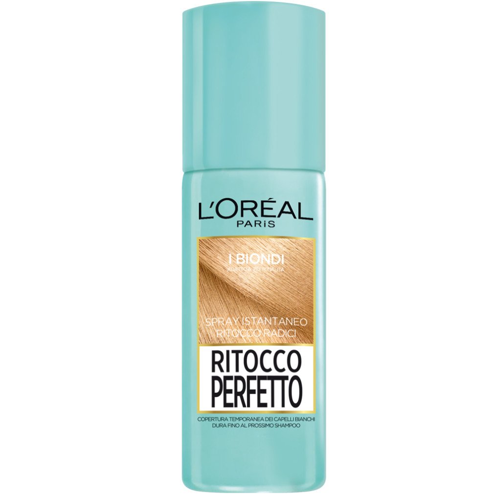 L'Oréal Paris Spray Ritocco Perfetto, Spray Istantaneo per Radici e Capelli Bianchi, Durata fino a 1 Shampoo, Colore: Biondo, 75 ml (Confezione da 2)