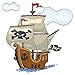 autocollant mural chambre d'enfant Bateau de pirate et drapeaux Sticker garço