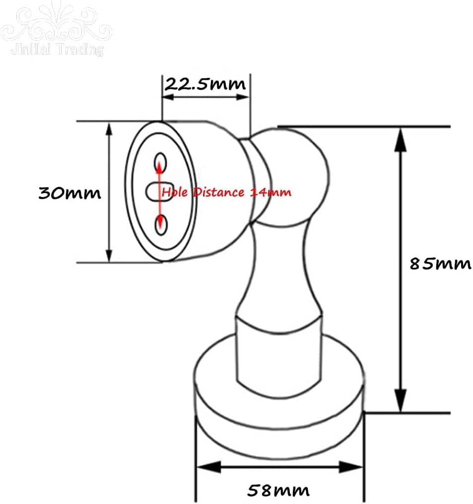 Tope de puerta, tope de puerta sin tornillo Tope de puerta magnético Tope de puerta de montaje en pared antiguo de latón Magnético con montaje de tornillo, soporte de puerta magnético resistente for d