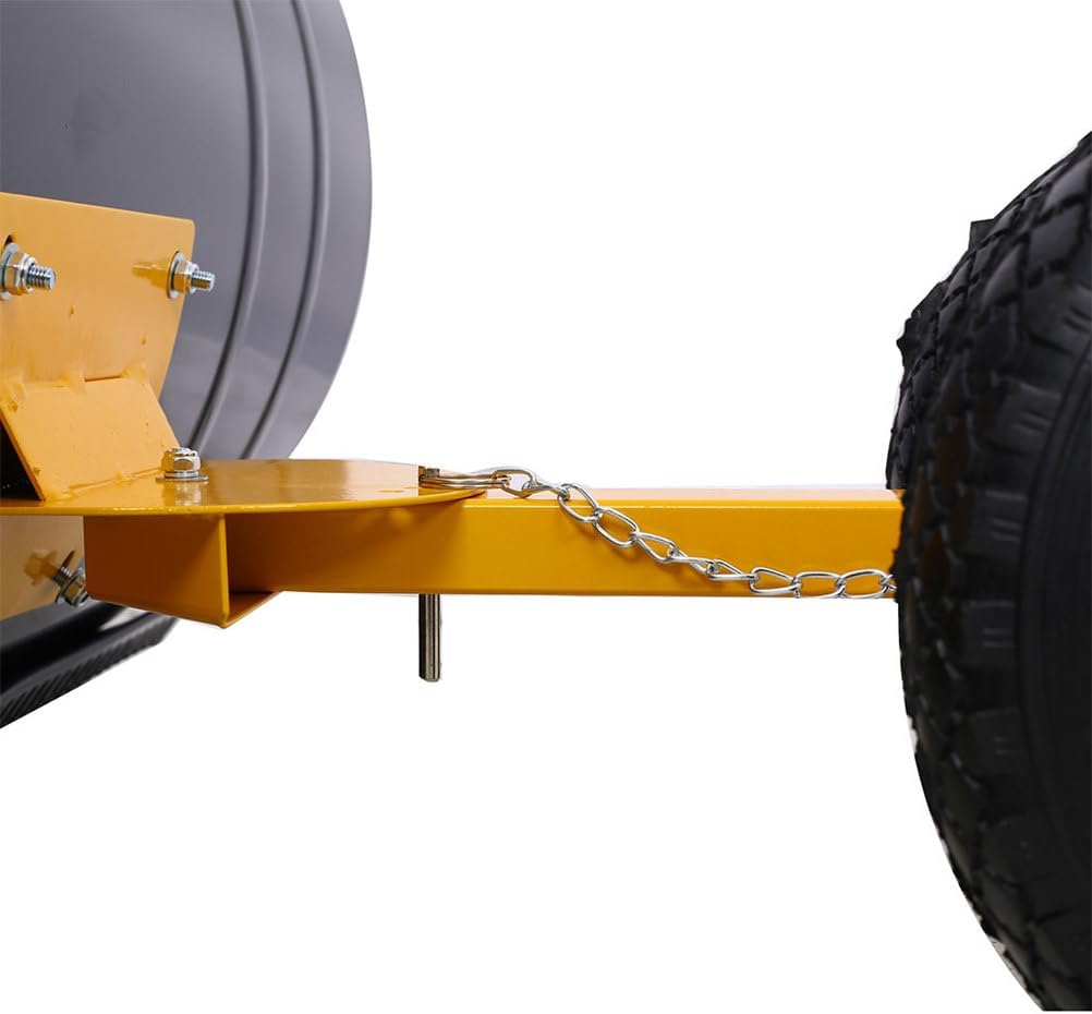 29" Heavy-Duty Snow Shovel with Wheels – Steel Frame Snow Pusher with 5-Angle Adjustable Blade, Ergonomic Cushioned Handle, 10" Anti-Skid Wheels for Driveway & Sidewalk Clearing,Yellow