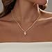 Zeffy Cross Necklace for Women,18k Gold Plated Pearl Necklace Tiny Cross Necklace for Women Simple Layered Cross Necklaces