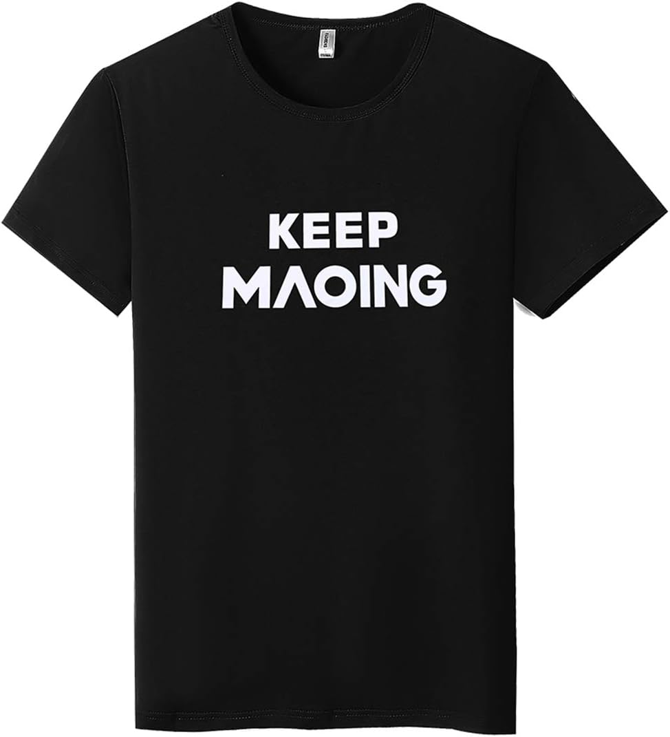 Mens Dri-Fit Short Sleeve Crewneck Funny Graphic Positive Novelty T-Shirt Keep Moving Black M