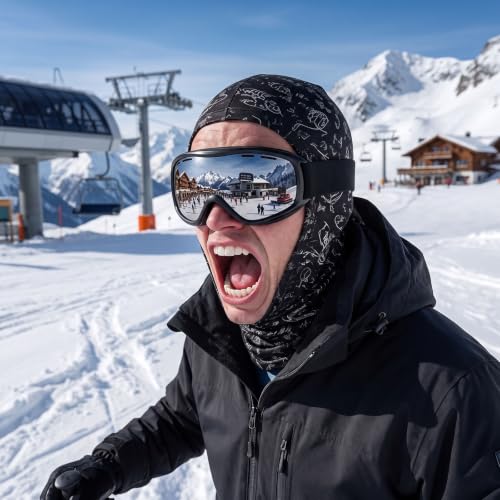 Men Ski Mask Winter Funny 3D Printed Full Face Realistic Face Balaclava - image 5