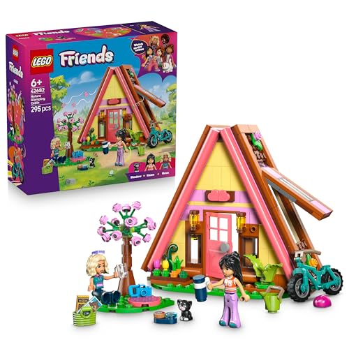 LEGO Friends Cabina Glamping nella Natura - Casa Giocattolo in Miniatura con 2 Mini Bamboline, Gatto e Accessori tra cui Letti e Cibo - Regalo di Compleanno per Bambine da 6 Anni in su - 42682