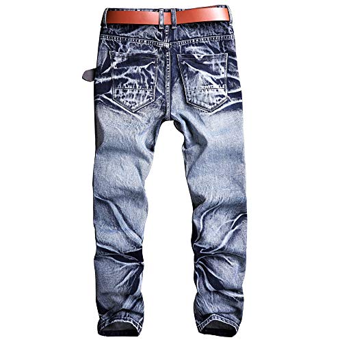 Jeans Men Stretch Slim Fit Straight Ripped Denim Pants Cowboy Comfy Flex Fashion2
