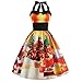 Produktbild Fröhliche Weihnachten!SHOBDW Damen Vintage Weihnachten Stil Weihnachtsmann Drucken Ärmellos Sexy Rückenfrei Sling Swing Dress Frauen Mode Bündel Taille Gefaltete Maxikleider Abendkleid Cocktailkleid