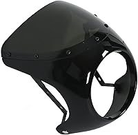 Vista 1 de Faro delantero de motocicleta de 7 pulgadas, parabrisas protector universal para la mayoría de las motocicletas Faro redondo negro mate negro
