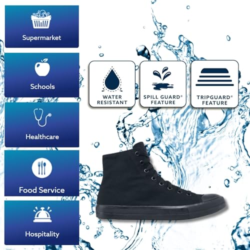 Shoes for Crews Pembroke, Men\'s, Women\'s, Unisex, Slip Resistant, High Top Work Sneakers, Leather or Canvas