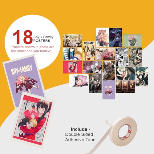 Image of ATEVON Spy x Family Anime Wall Poster Set - Pack of 18 Aesthetic Wall Collage Kit for Room & Home Decor