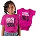 Big Sister and Little Sister Siblings T Shirt Set, Includes Small (6-8) & 3-6 mo