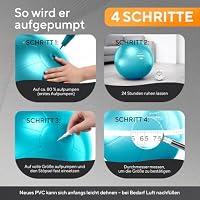 MANTRA SPORTS Gymnastikball – Anti-Burst Sitzball, Balance Ball für Schwangerschaft & Yoga - Pilates Ball für Büro & Rückentraining mit Pumpe – Ansicht 5