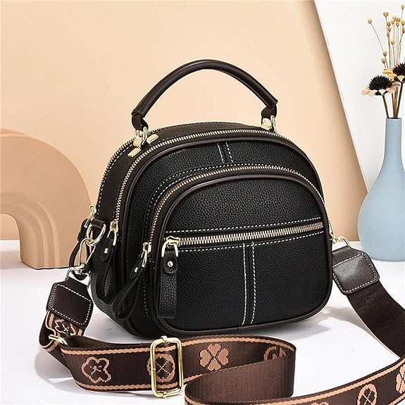 Gpmsign Leather Bag,Gpmsign Bags, Crossbody Leather Bags For Women, Compartment Adjustable Wide Shoulder Strap Leather Bag