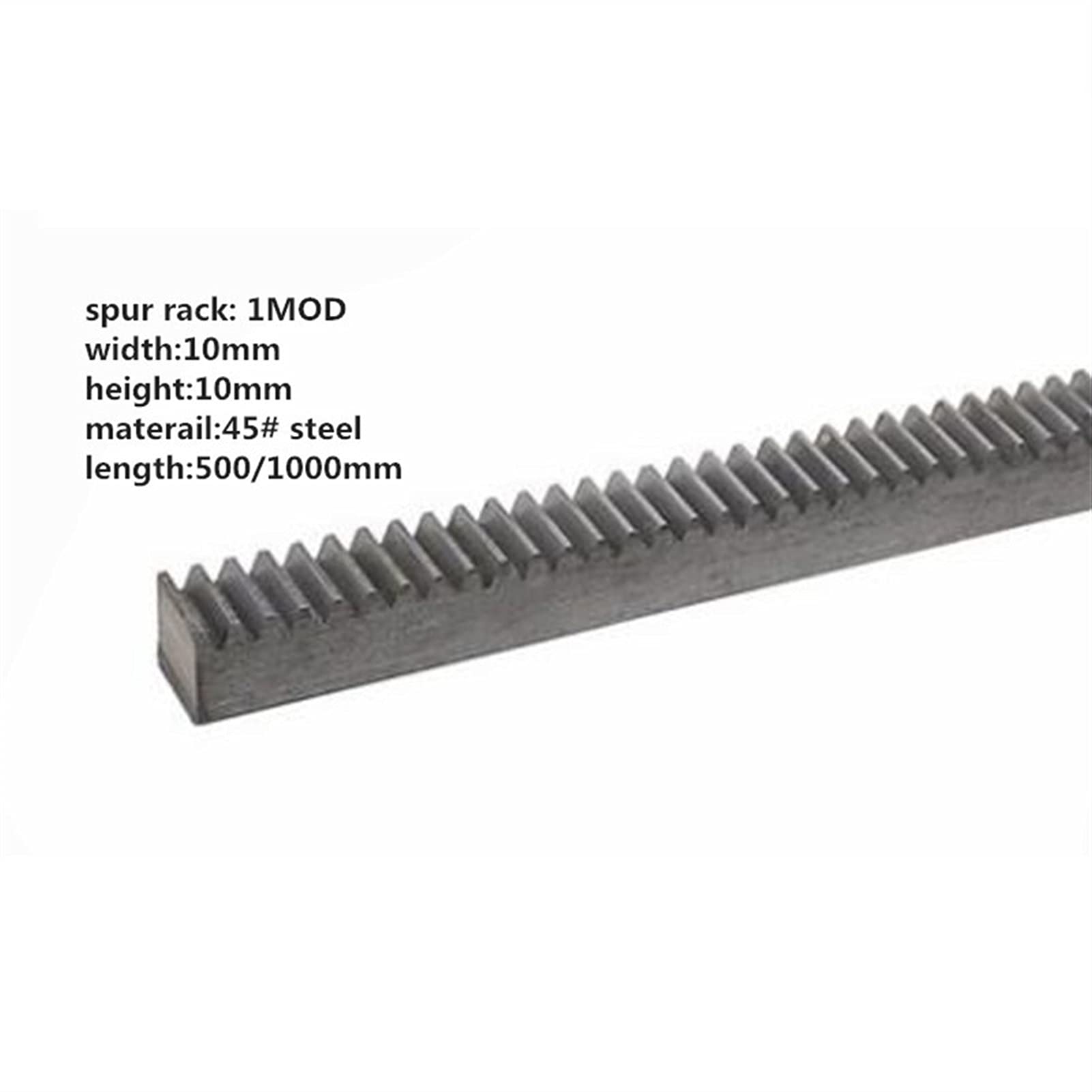 MKSIWSA Industry 1M 10/10 Long 1000mm Precision Transmission Spur Rack Gear Linear Guide Rail Width10mm Height 10mm (Guide Length : 1000mm)