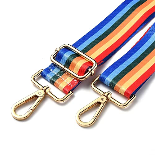 Image of BEEFLYING Rainbow Purse Strap Stripe Shoulder Strap Replacement Belt Crossbody Canvas Nylon Bag Straps for Bag Replacement Repairing Accessories