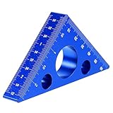 Ymapinc High-Precision Thickened Triangle Ruler Layout Measuring, 45/90 Degree with Imperial and Metric Scales, Carpenter's Square Measuring Tool for Woodworking Workshop Table Miter Saw, Blue