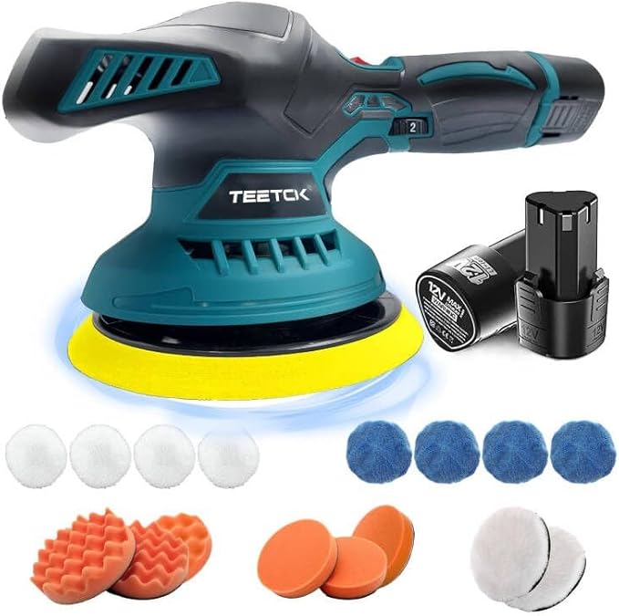 Cordless Buffer Polisher kit with 2 Battery, 6 Inchs Polisher for Car