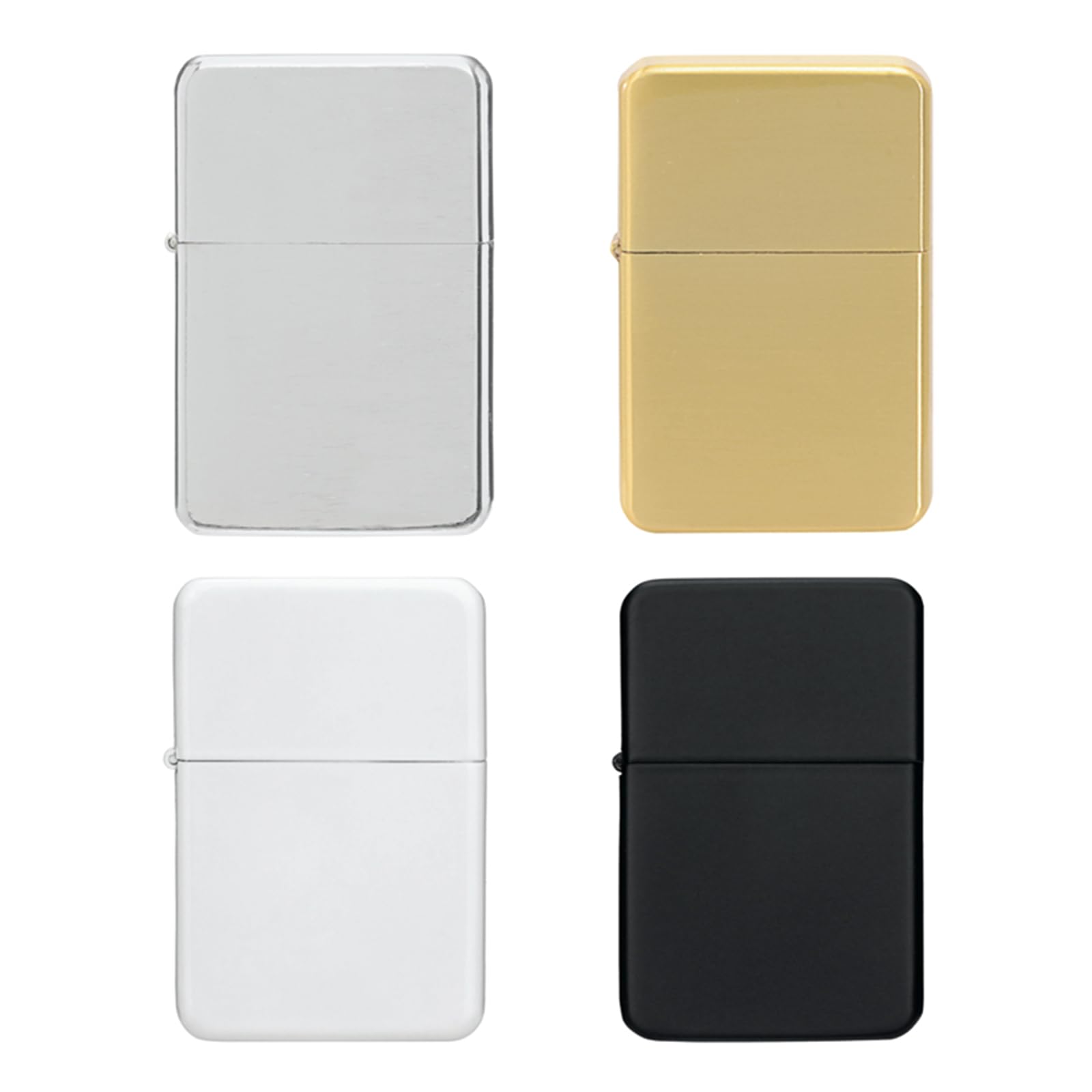 Thirsty Rhino Klik, Windproof Refillable Oil Wick Lighter with Vintage Flip Top and Aluminum Gift Case, Set of 4 (Assorted Colors)