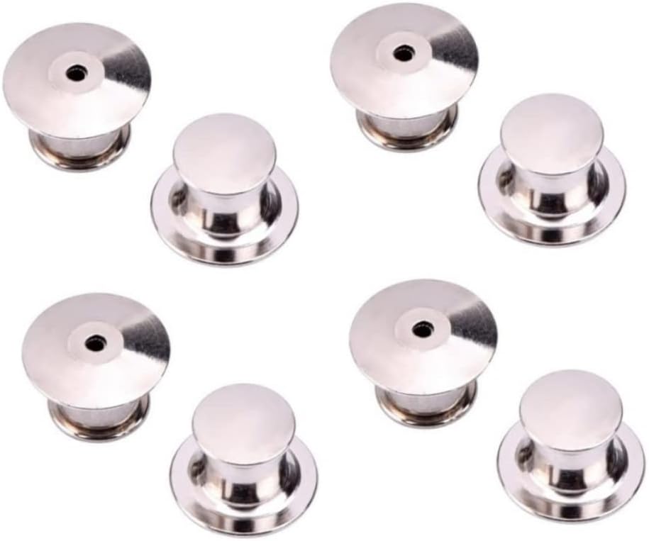 STOBOK 90pcs Silver Head Locking Pin Backs for Brooch Badge Pins Flat Metal Construction Keepers