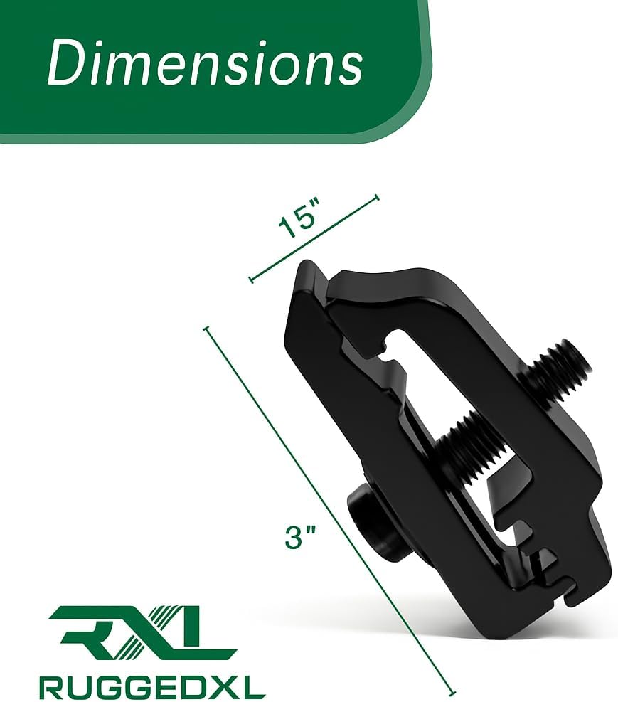 RuggedXL Low Pro Aluminum Mounting Clamps 1112514, Truck Cover, Cap, Camper - Set of 6 (Black)