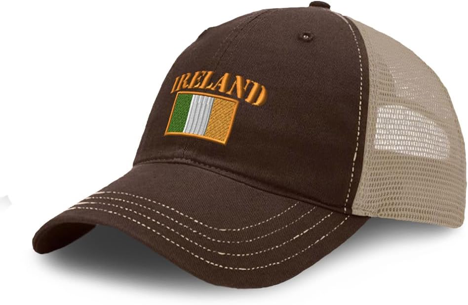 Richardson Soft Mesh Cap Hat Embroidered Ireland Flag St Patty St Patrick Irish Celtic Cotton