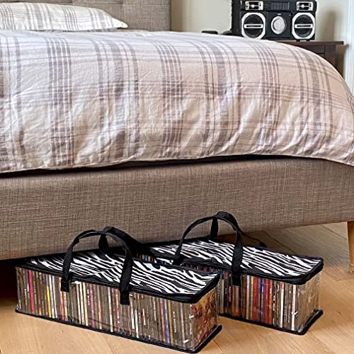 Evelots 2 Pack Cd Storage Bags, Clear Pvc Plastic-Holds 96 Cds With Cases Total-Strong Handles-Protects From Scratches/Dirt/Dust/Moisture #TOP1