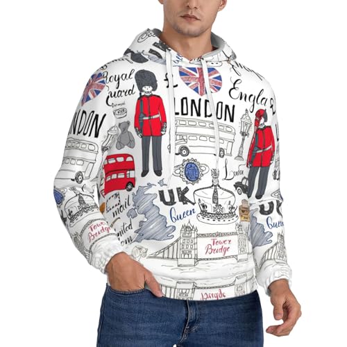 Sweat à capuche I Love London homme en polaire décontracté