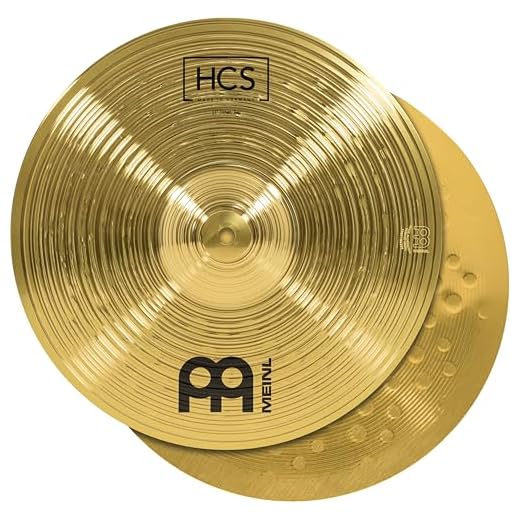 Meinl Cymbals HCS Plato Hihat de 13 pulgadas (33,02cm) Platillos de Batería – Pareja – Latón, Acabado Tradicional (HCS13H)