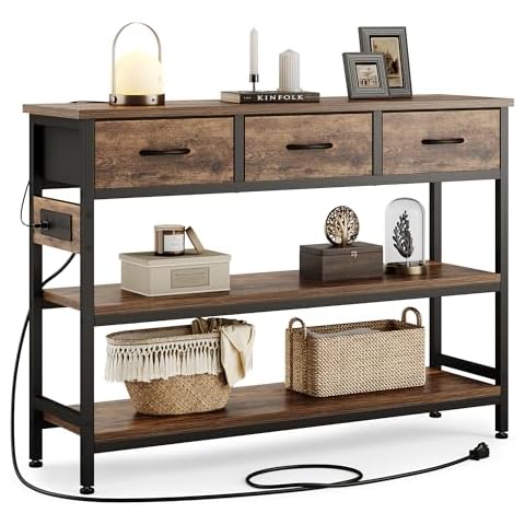 Lulive Entryway Table with Outlets Cover