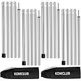 KOMCLUB Telescoping Tent Poles Adjustable Tarp Poles Camping Stainless Steel Lightweight Tent Poles for Trap Sun Sails Canopy Awning Shelter Backpacking Hiking 78 in Set of 4