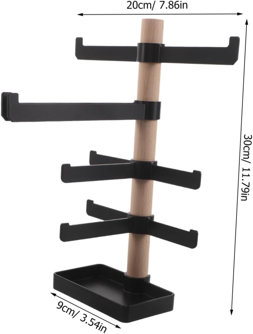 Cycling Gear Organizer Rack for Eyewear and Accessories Home Storage | Wood and Plastic Build, Modern Styling, Space Saving Design, Easy Installation