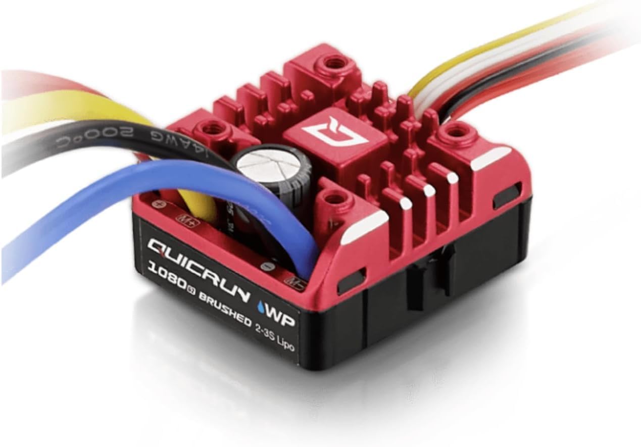 WP-1080 G2 Brushed ESC Waterproof 2-3S LiPo 80A Electronic Speed Controller for 1/8 & 1/10 RC Cars, Trucks, Crawlers