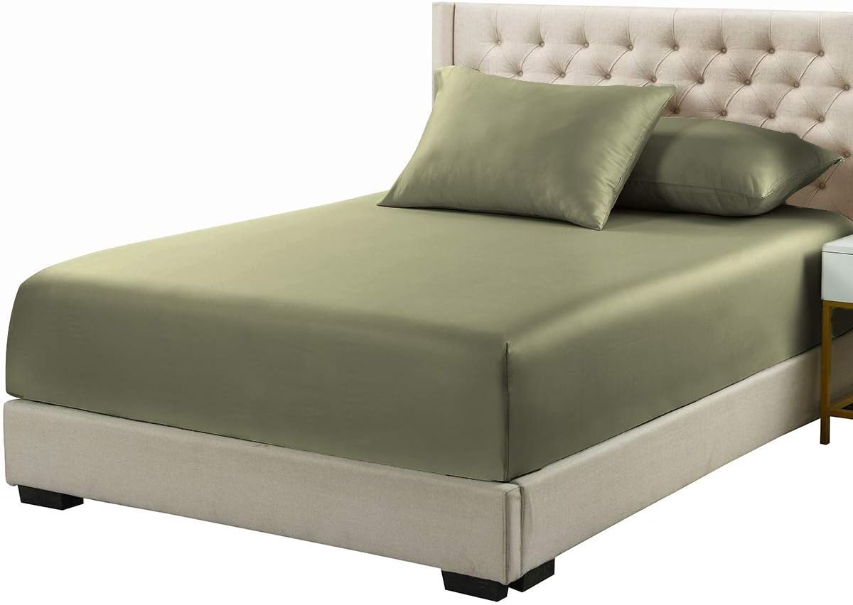 Viscose from Bamboo Pillowcases, Standard/Queen Size, Set of 2 Cool and Soft Pillow Cases, Sage