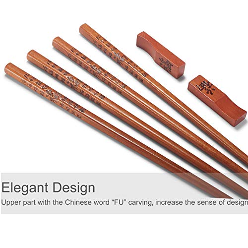 image for ZOMCHAIN Chopstick Reusable Chinese FU/Fortune Chopsticks with Holder 