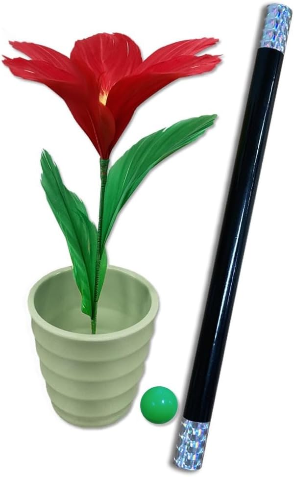 Wand to Flower Magic Trick - Swing Your Wand and Flower Will Appear Easy Magic Performance Magic Tricks for Kids Gifts for Girls and Boys Beginners