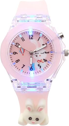 SPIKY 3D Cartoon Kids Analog Watch with LED Luminous 7 Multicolour Glowing Disco Light | Unbreakable Silicone Strap | Childrens Best Unisex Birthday Return Gift | for Boys and…