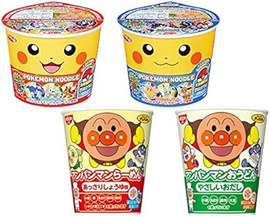 Amazon キャラクターカップめん ４種類 各３食入り １箱 １２食入り アンパンマン２種類 ポケモン２種類 スター鹿児島 ラーメン 通販
