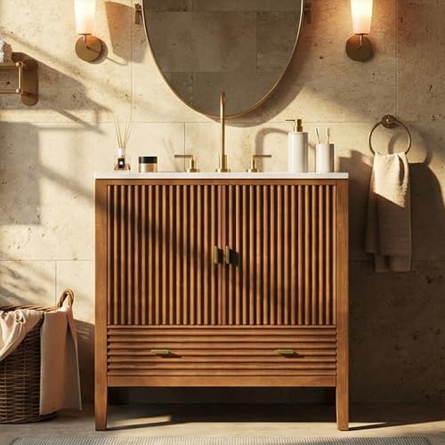Think 30 30" Walnut Mid-Century Vanity