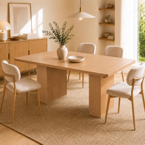 Image of Extendable Dining Table with Hidden Butterfly Leaf & Fluted Storage Legs