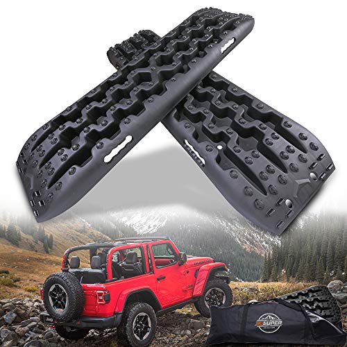 ZESUPER New Recovery Traction Tracks Escape Buddy Traction Mats for Off-Road Mud, Sand
