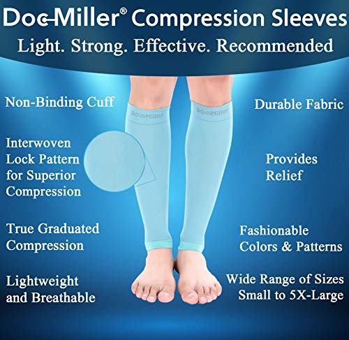 image for Doc Miller Premium Calf Compression Sleeve 1 Pair 20-30mmHg Graduated 