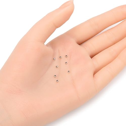 Miniatura 8 de Adabele - 200 piezas de plata esterlina 925 auténtica de 0.079 pulgadas (0.079 pulgadas) pequeñas redondas redondas sueltas (agujero - 0.043 in0.04